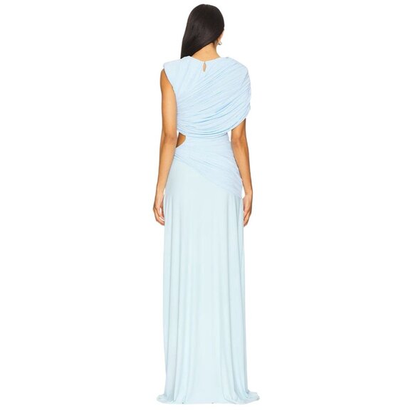 Deme by Gabriella Lisette Dress in Icy Blue Small New Womens Maxi Gown Cut out - Picture 2 of 11